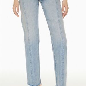 Denim Forum Arlo Hi-Rise Straight Leg Jeans Size 26 Light Wash Womens